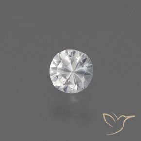 0.42 ct White Sapphire Stone, Natural Sapphire in Diamond-Cut Shape for Sale