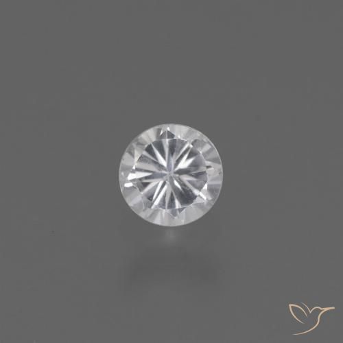 Zafiro blanco suelto de 0,41 quilates, talla de diamante de 4,2 mm de Madagascar, Photo A