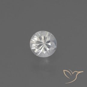 0.39 ct White Sapphire Stone, Natural Sapphire in Diamond-Cut Shape for Sale
