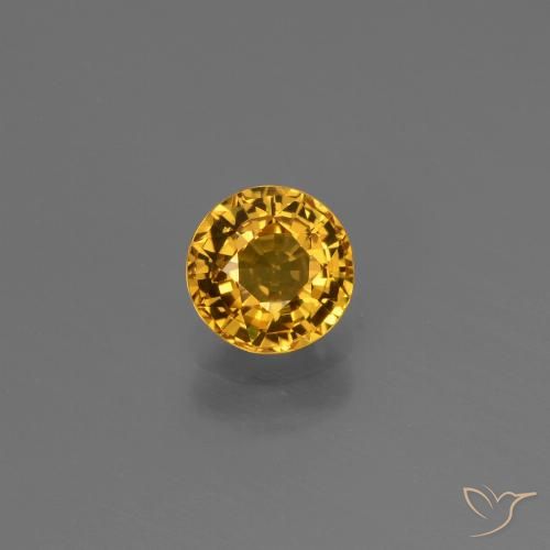 0.84ct Natural Dark Golden Sapphire, Round, VVS-VS