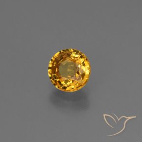 0.84 ct Golden Sapphire Stone, Natural Sapphire in Round Facet Shape for Sale