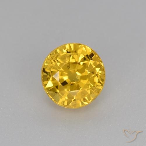 0.73ct Natural Golden Sapphire, Round, VS, Photo A