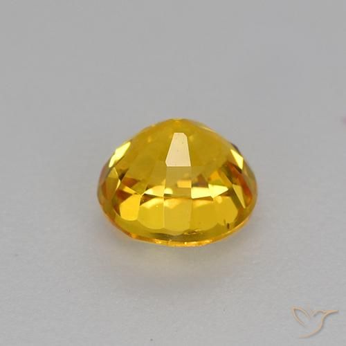 Sapphire Gemstone in 5 mm (calibrated) Size for Sale, Sapphire Stone in Golden Color