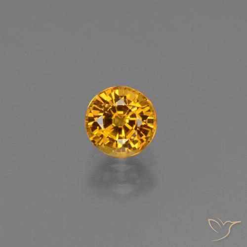 0.74ct Natural Dark Orange-Gold Sapphire, Round, VS