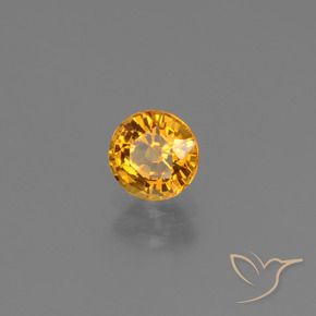 0.74 ct Golden Sapphire Stone, Natural Sapphire in Round Facet Shape for Sale