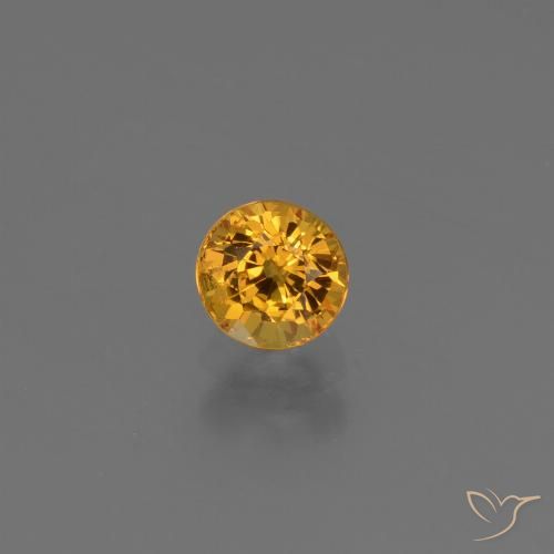 0.70ct Natural Dark Orange-Gold Sapphire, Round, VS