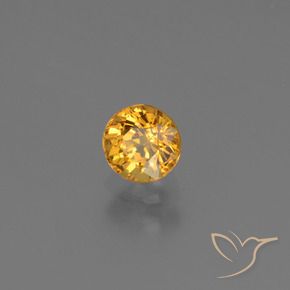 0.70 ct Golden Sapphire Stone, Natural Sapphire in Round Facet Shape for Sale
