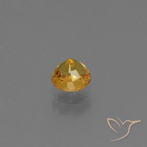 Sapphire Gemstone in 5 mm (calibrated) Size for Sale, Sapphire Stone in Dark Orange-Gold Color