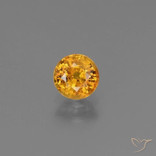 0.77ct Natural Dark Orange-Gold Sapphire, Round, VS