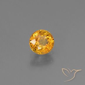 0.77 ct Golden Sapphire Stone, Natural Sapphire in Round Facet Shape for Sale