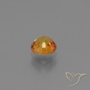 Sapphire Gemstone in 5.2 mm Size for Sale, Sapphire Stone in Dark Orange-Gold Color