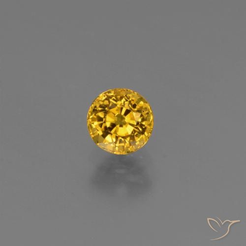 0.65ct Natural Golden Sapphire, Round, VVS-VS