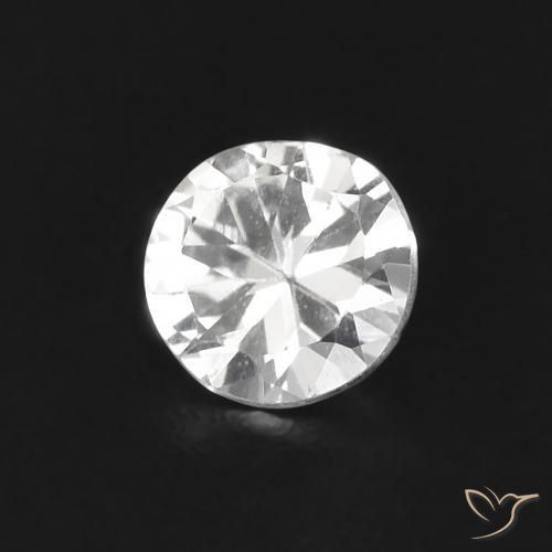 0.38 ct White Sapphire Stone, Natural Sapphire in Diamond-Cut Shape for Sale