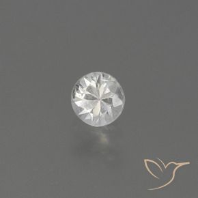0.42 ct White Sapphire Stone, Natural Sapphire in Diamond-Cut Shape for Sale