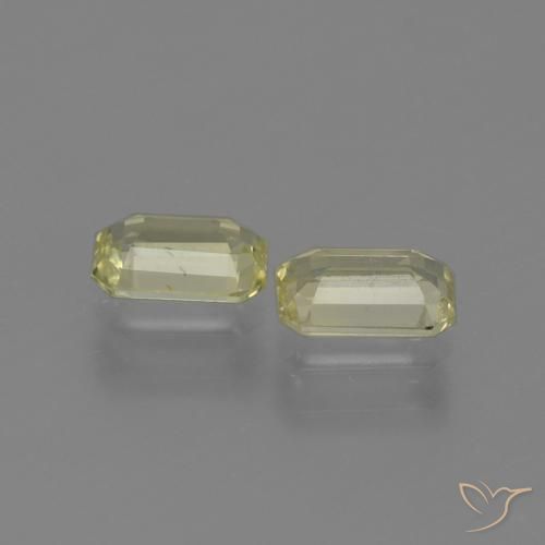 Sapphire Gemstones in 6 x 4 mm (calibrated) Size for Sale, Sapphire Stones in Pale Yellow Color