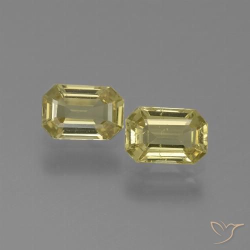 1.29 ct Yellow Sapphire, 6 x 4 mm Octagon Cut From Tanzania, Photo A