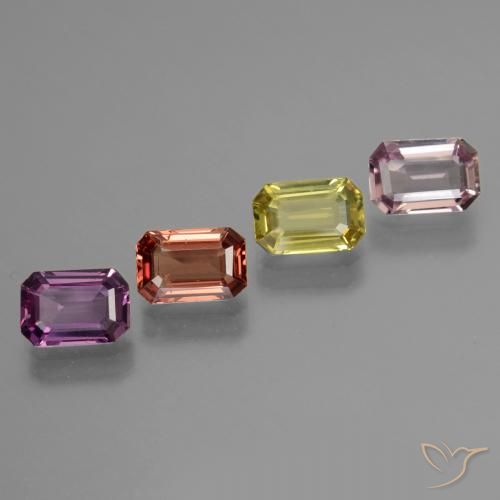 2.58 ctw Multicolor Sapphire Stones, Natural Sapphire in Octagon Facet Shape for Sale