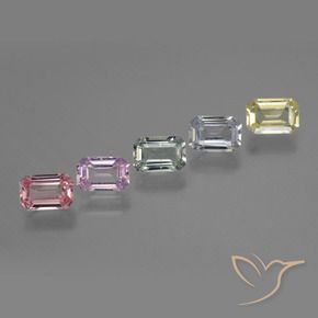 3.23 ctw Multicolor Sapphire Stones, Natural Sapphire in Octagon Facet Shape for Sale