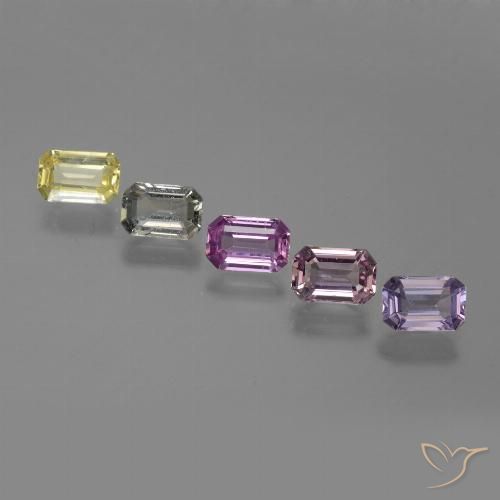 3.19 ctw Multicolor Sapphire Gemstones, Sapphire Gems in Octagon Facet Shape for Sale.