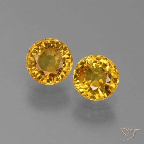 1.42 ct Loose Yellow Sapphire, 5.2 mm Round Cut From Tanzania, Photo A