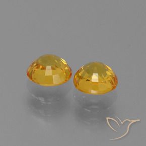 Sapphire Gemstones in 5 mm (calibrated) Size for Sale, Sapphire Stones in Medium Golden Color
