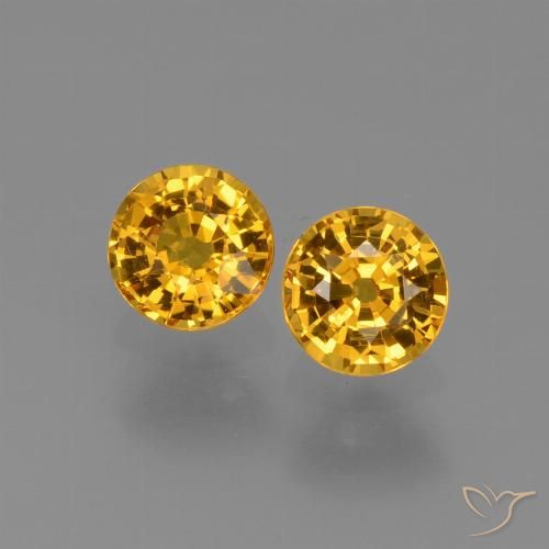 1.21 ct Yellow Sapphire, 4.9 mm Round Cut From Tanzania, Photo A
