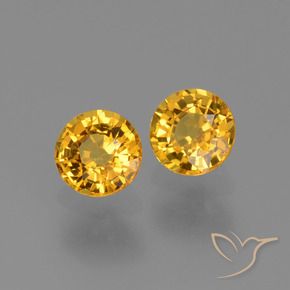 1.21 ctw Golden Sapphire Stones, Natural Sapphire in Round Facet Shape for Sale