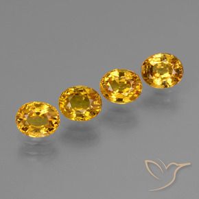 3.19 ctw Golden Sapphire Stones, Natural Sapphire in Oval Facet Shape for Sale