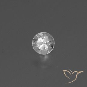 0.34 ct White Sapphire Stone, Natural Sapphire in Diamond-Cut Shape for Sale