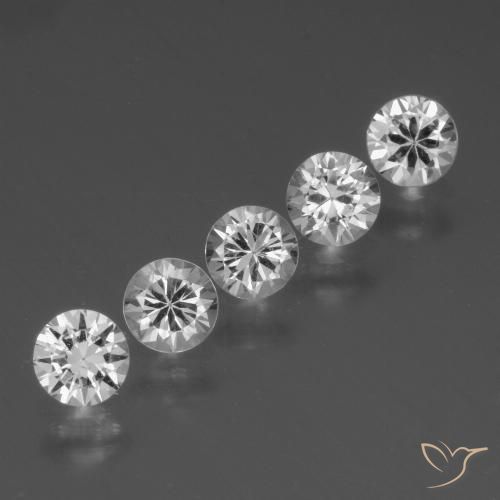 Zafiro blanco suelto de 1,78 quilates, talla de diamante de 4,2 mm de Madagascar, Photo A