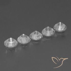 Sapphire Gemstones in 4 mm (calibrated) Size for Sale, Sapphire Stones in Clear White Color