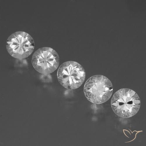1.92ctw Natural White Sapphire, Round, VVS-VS
