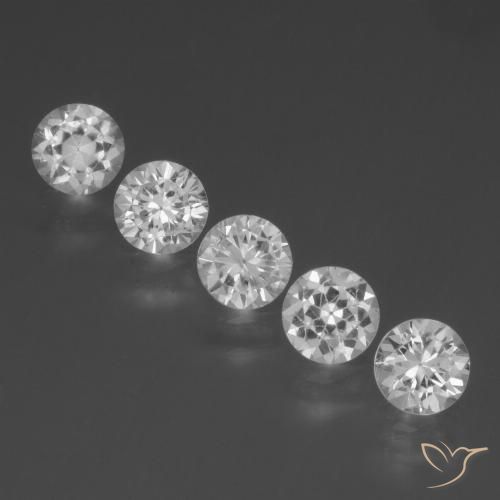 1.86 ctw White Sapphire Gemstones, Sapphire Gems in Diamond-Cut Shape for Sale.