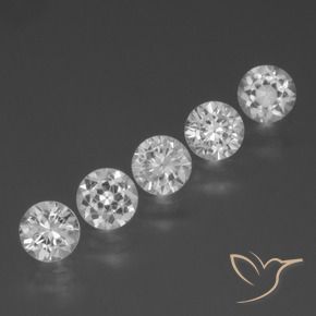 1.86 ctw White Sapphire Stones, Natural Sapphire in Diamond-Cut Shape for Sale