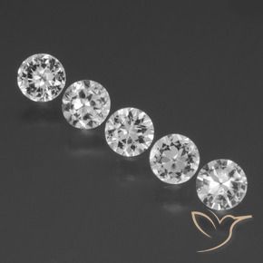 1.57 ctw White Sapphire Stones, Natural Sapphire in Diamond-Cut Shape for Sale