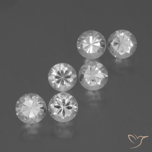 2.35ctw Natural White Sapphire, Round, VVS-VS