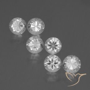 2.35 ctw White Sapphire Stones, Natural Sapphire in Diamond-Cut Shape for Sale