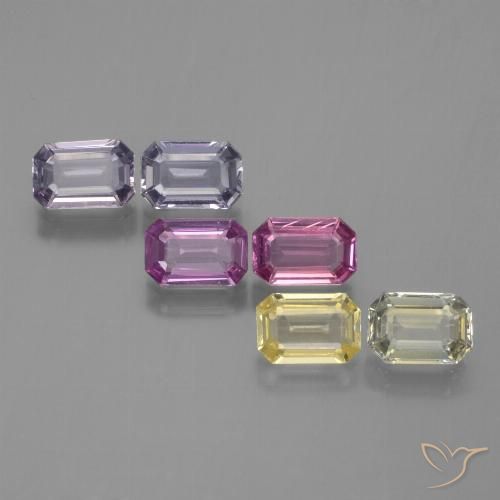 3.54 ctw Multicolor Sapphire Gemstones, Sapphire Gems in Octagon Facet Shape for Sale.