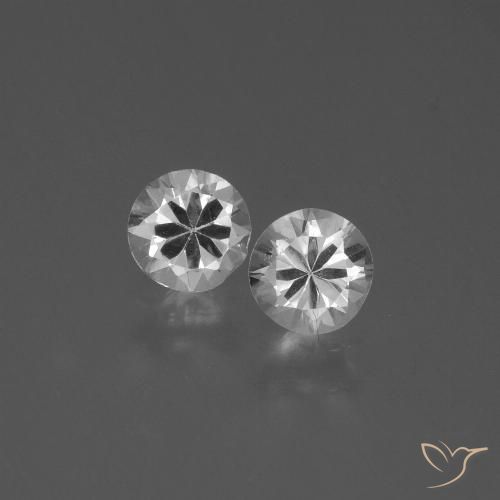 0.74 ct Loose White Sapphire, 4.4 mm Diamond Cut From Madagascar, Photo A