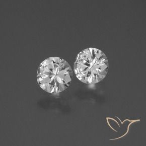 0.76 ctw White Sapphire Stones, Natural Sapphire in Diamond-Cut Shape for Sale