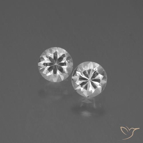 Zafiro blanco suelto de 0,85 quilates, talla de diamante de 4,4 mm de Madagascar, Photo A
