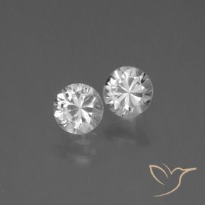 0.85 ctw White Sapphire Stones, Natural Sapphire in Diamond-Cut Shape for Sale