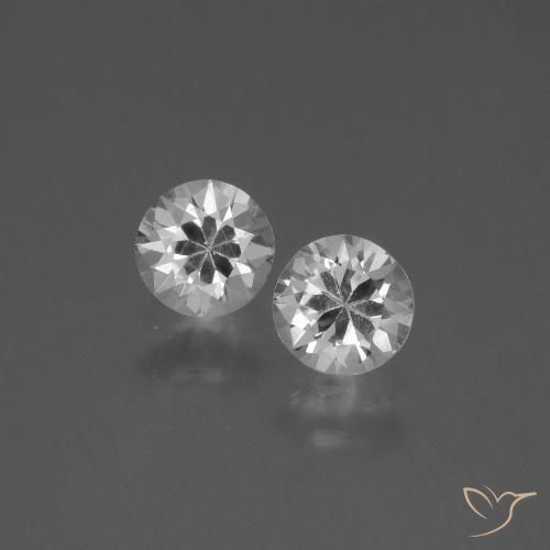 0.86 ct Loose White Sapphire, 4.5 mm Diamond Cut From Madagascar, Photo A