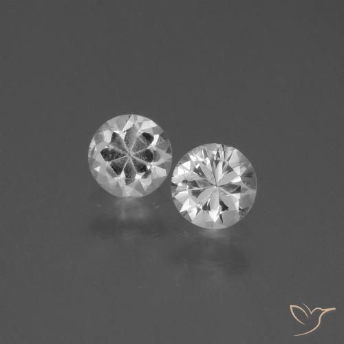 0.76 ct Loose White Sapphire, 4.5 mm Diamond Cut From Madagascar, Photo A