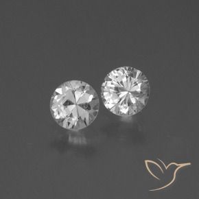 0.76 ctw White Sapphire Stones, Natural Sapphire in Diamond-Cut Shape for Sale