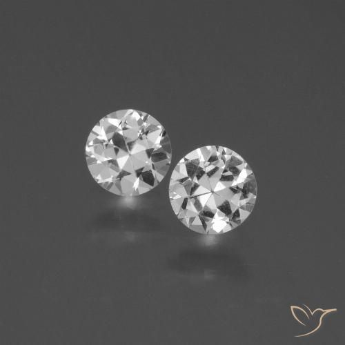 0.84 ct Loose White Sapphire, 4.5 mm Diamond Cut From Madagascar, Photo A