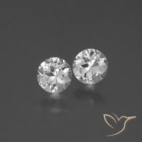 0.84 ctw White Sapphire Stones, Natural Sapphire in Diamond-Cut Shape for Sale