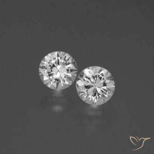 0.85 ct Loose White Sapphire, 4.5 mm Diamond Cut From Madagascar, Photo A