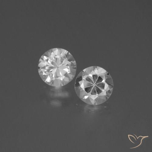 0.86 ct Loose White Sapphire, 4.6 mm Diamond Cut From Madagascar, Photo A