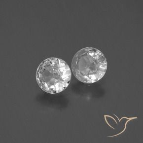 0.69 ctw White Sapphire Stones, Natural Sapphire in Diamond-Cut Shape for Sale